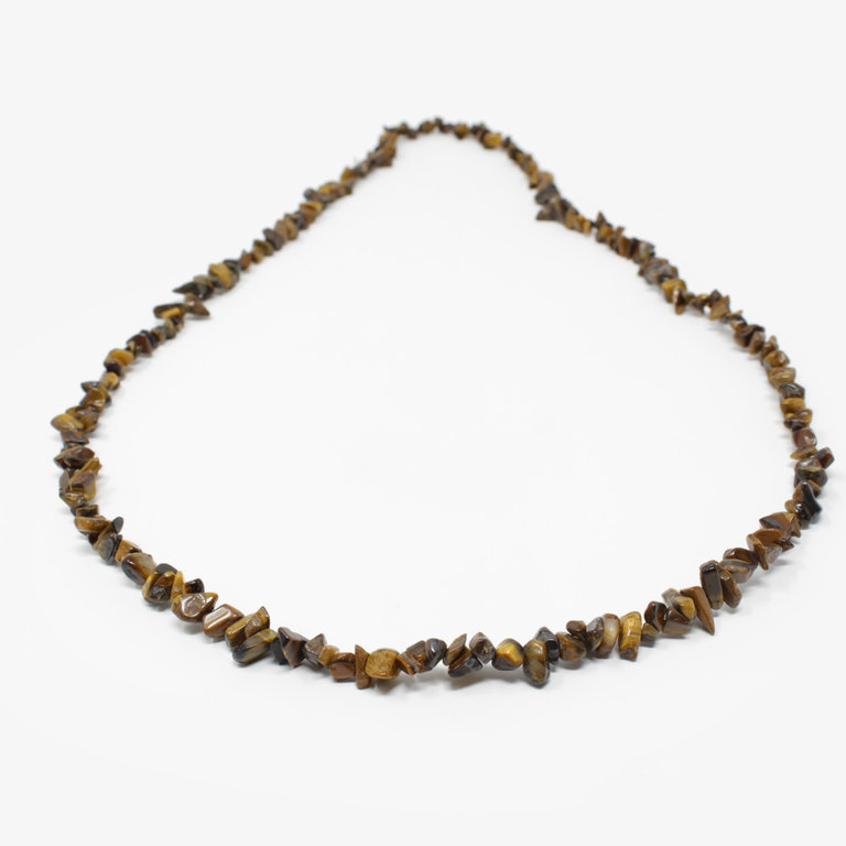 Tiger Eye Gem Chip Necklace - 36"