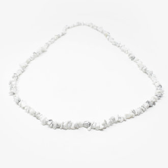 Howlite Gem Chip Necklace - 36"