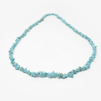 Turquoise Gem Chip Necklace - 36"