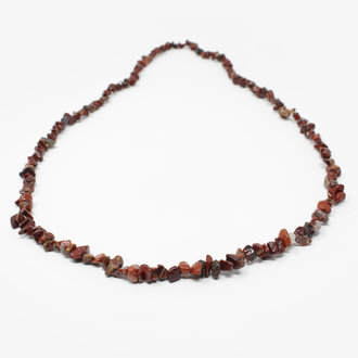 Red Jasper Gem Chip Necklace - 36"