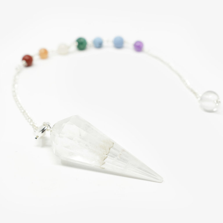 Clear Quartz 7 Chakra Pendulum