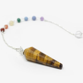 Tiger Eye 7 Chakra Pendulum
