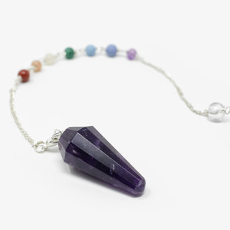 Amethyst 7 Chakra Pendulum