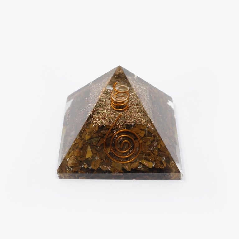 Tiger Eye Orgone Pyramid - Medium