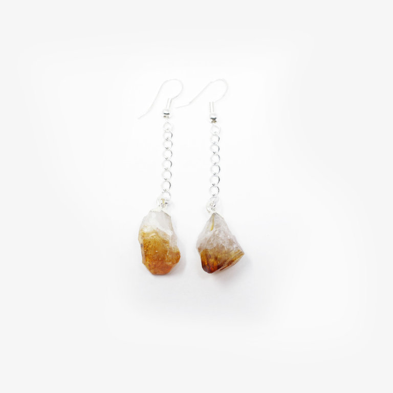 Citrine Point Drop Earrings