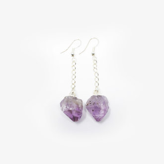 Amethyst Point Drop Earrings