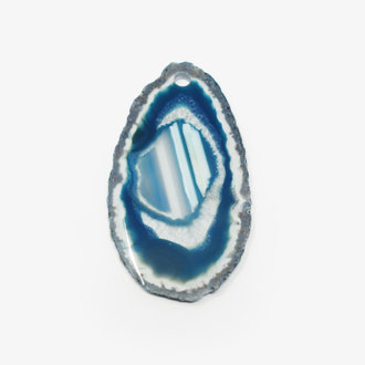Agate Slice Drilled Pendant - Blue