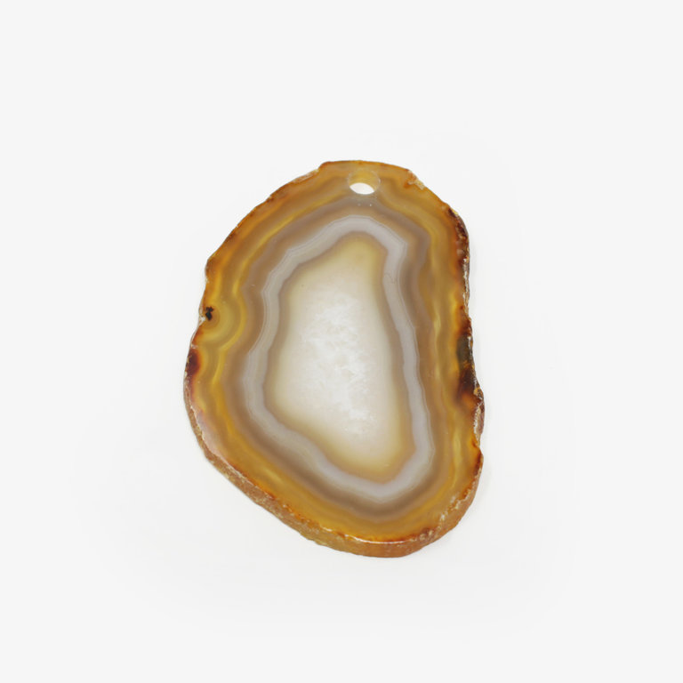 Agate Slice Drilled Pendant-Natural