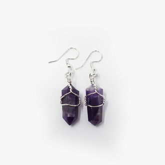Amethyst Wire Wrapped Earrings