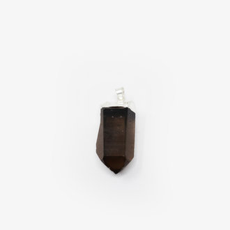 Smoky Quartz Silver Plated Pendant