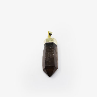 Smoky Quartz Gold Plated Pendant