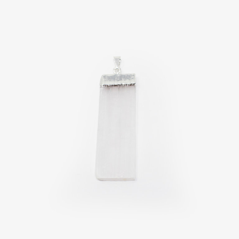 Selenite Silver Plated Pendant