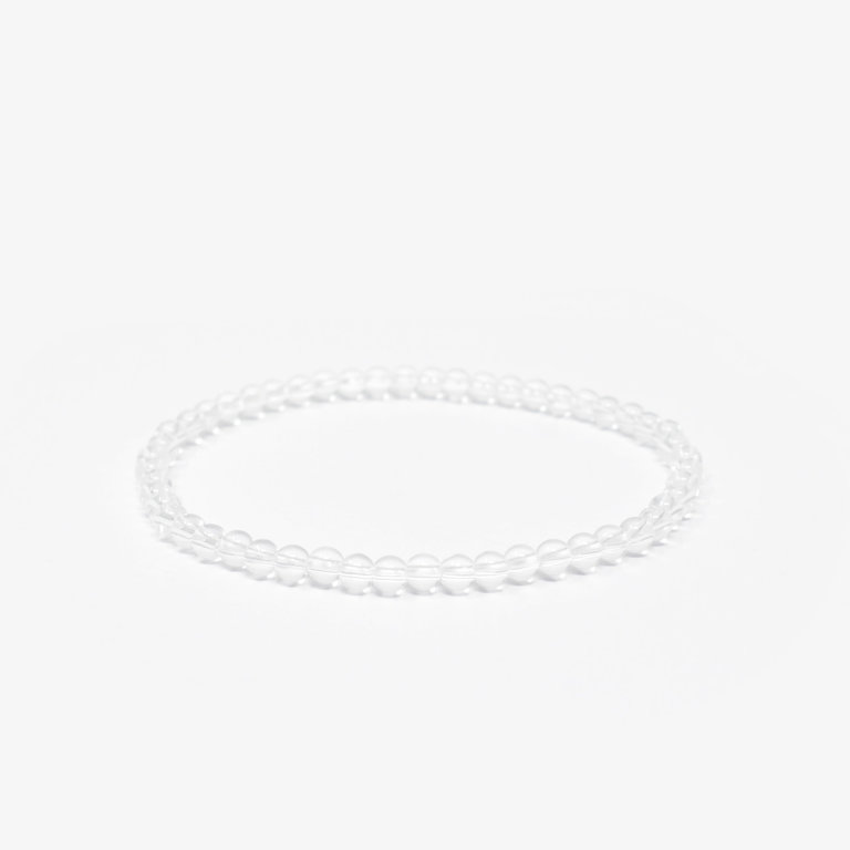 Clear Quartz Bead Bracelet - 4MM