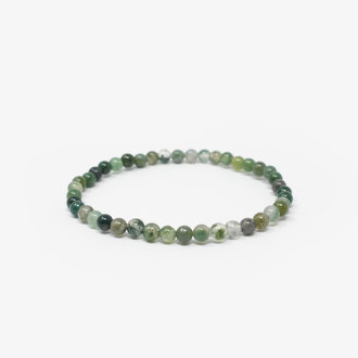 Moss Agate Bead Bracelet - 4MM