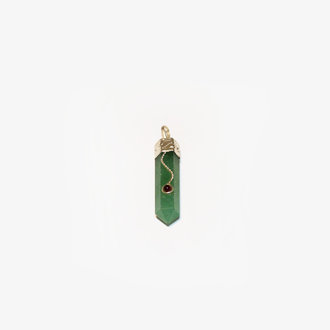 Aventurine Point Pendant With Gem