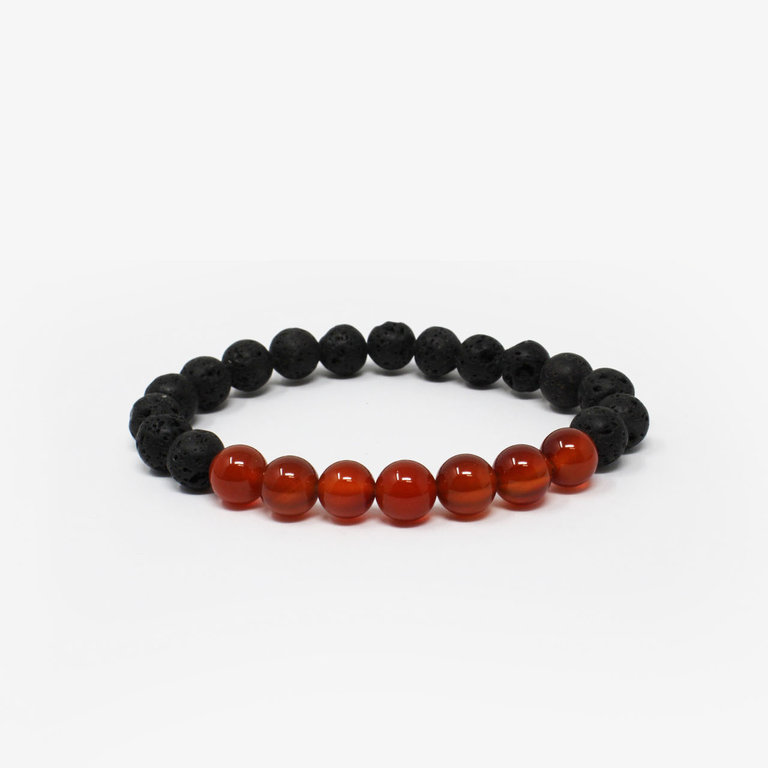 Carnelian Power Bracelet - Lava Rock