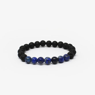 Lapis Lazuli Power Bracelet - Lava Rock