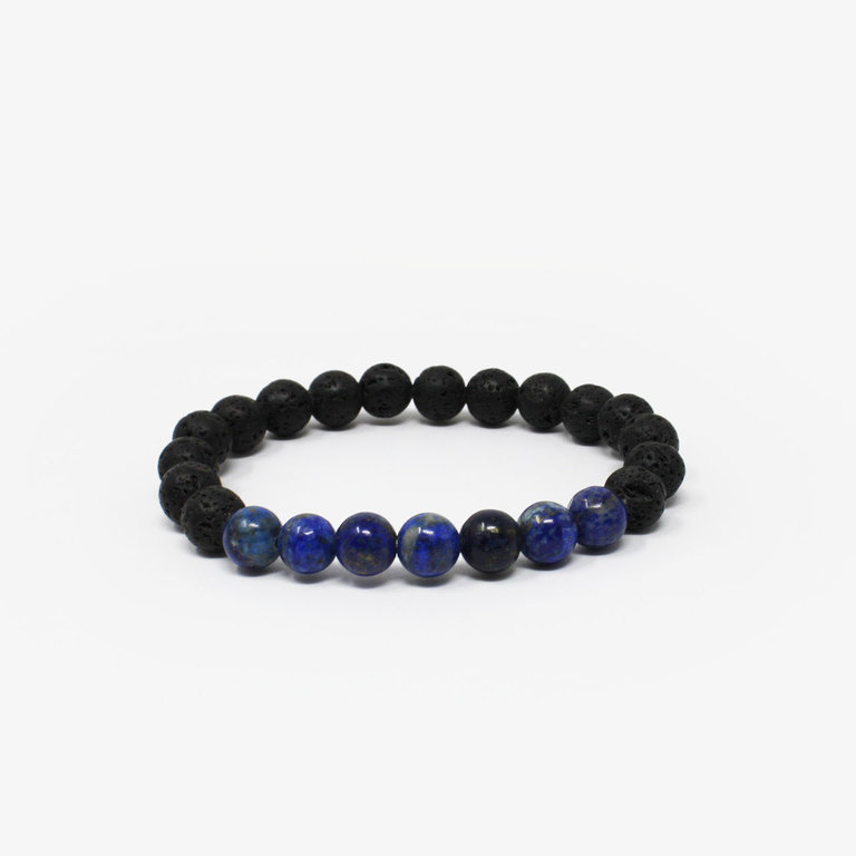 Lapis Lazuli Power Bracelet - Lava Rock