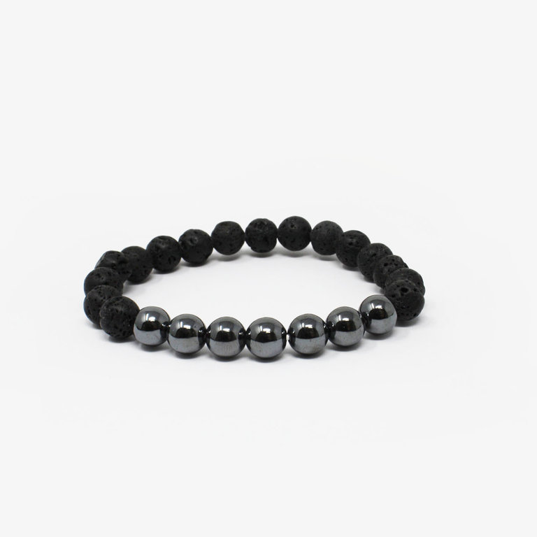 Hematite Power Bracelet - Lava Rock