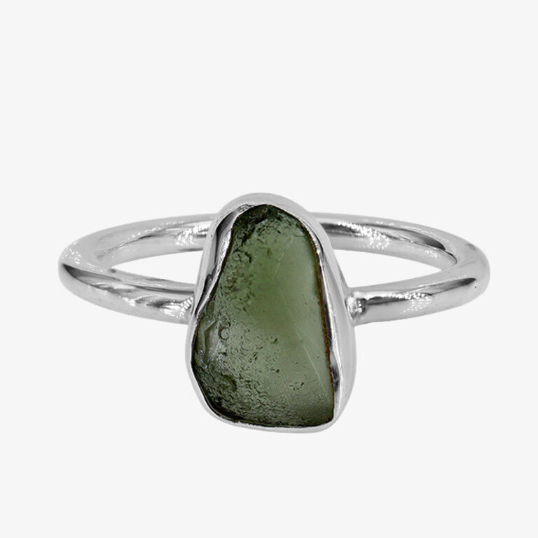 Moldavite Sterling Silver Ring