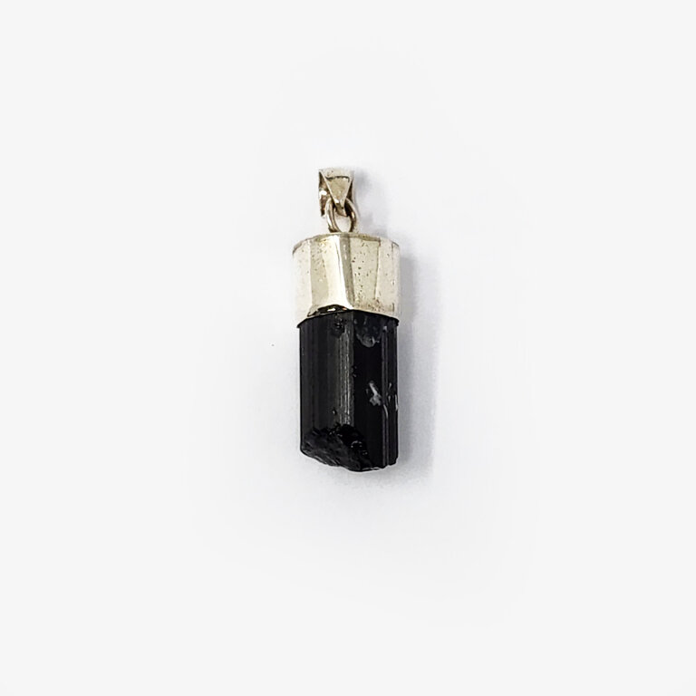 Black Tourmaline Sterling Silver Pendant