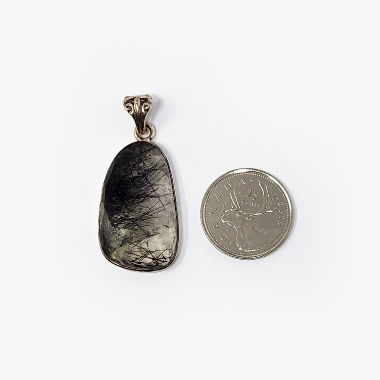 Tourmalated Quartz Sterling Silver Pendant