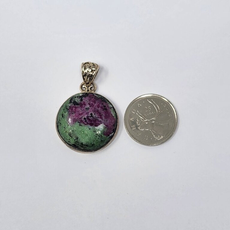 Ruby Zoisite Sterling Silver Pendant