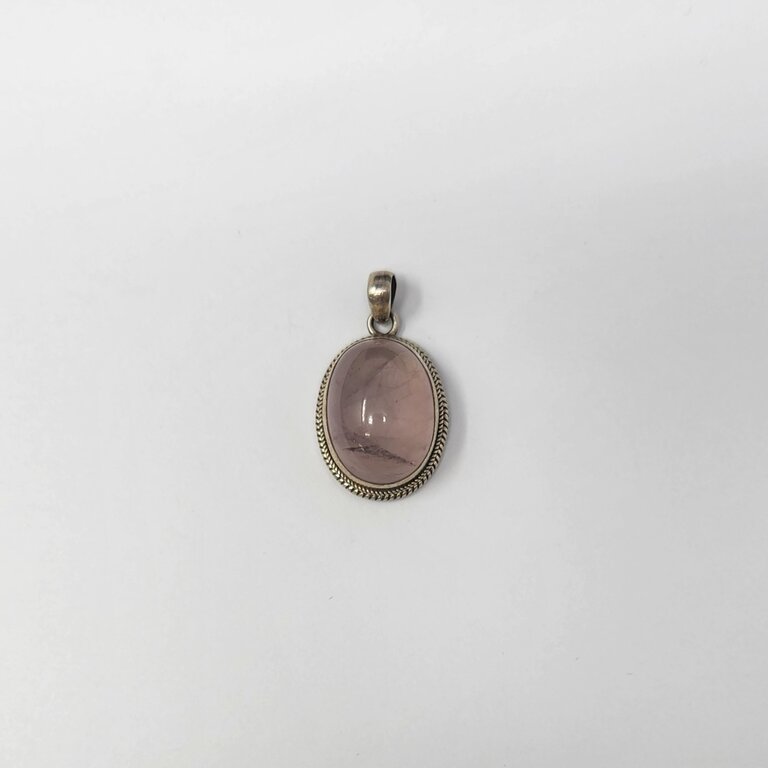 Rose Quartz Sterling Silver Pendant