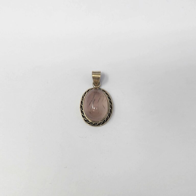 Rose Quartz Sterling Silver Pendant