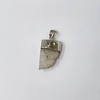 Kunzite and Peridot Sterling Silver Pendant