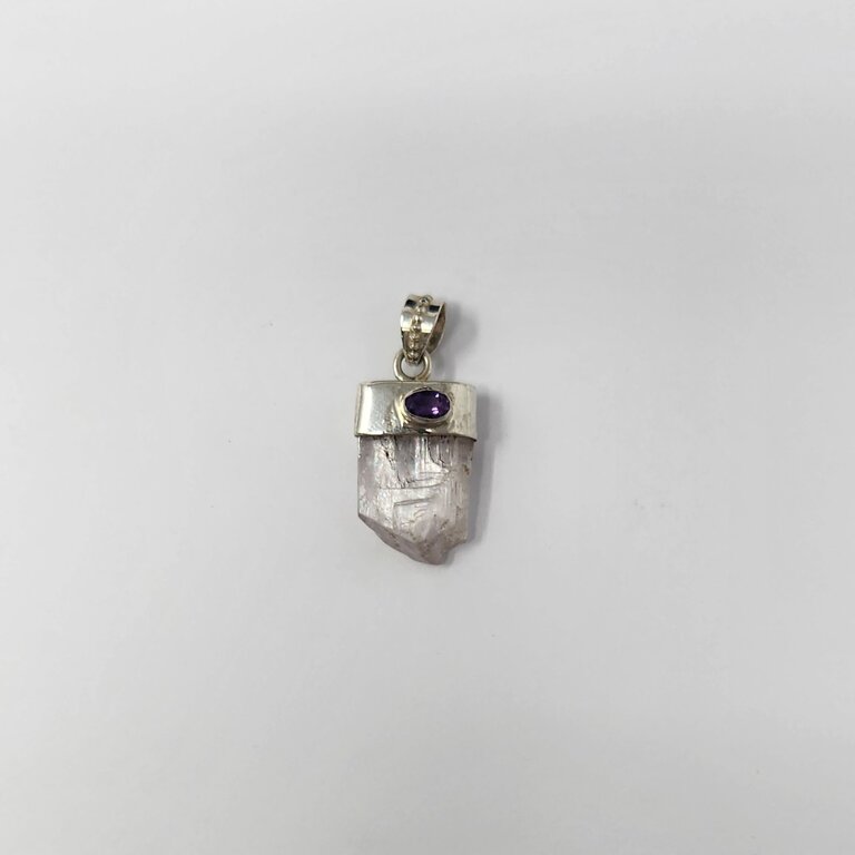 Kunzite and Amethyst Sterling Silver Pendant