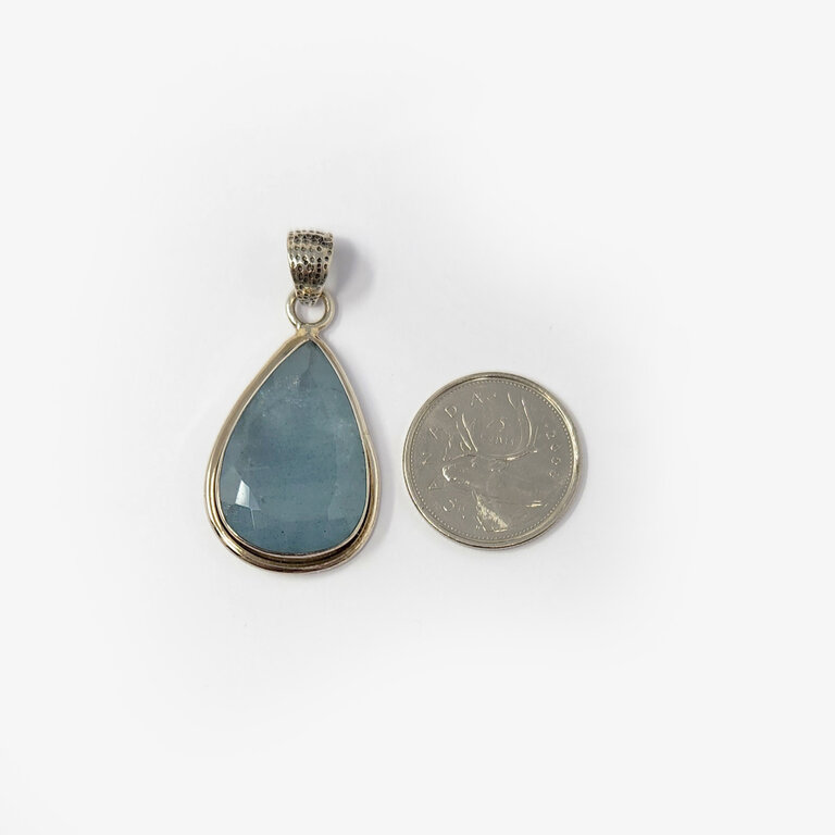 Aquamarine Sterling Silver Pendant