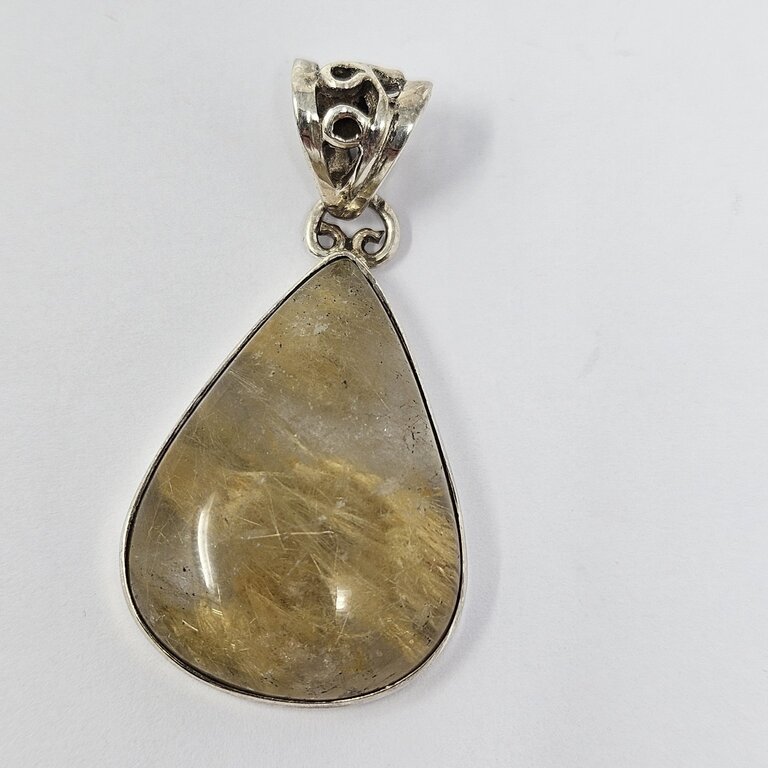 Rutilated Quartz Sterling Silver Pendant