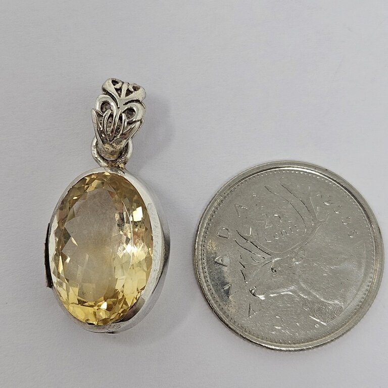 Citrine Sterling Silver Pendant