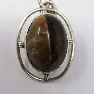 Tiger's Eye Sterling Silver Pendant