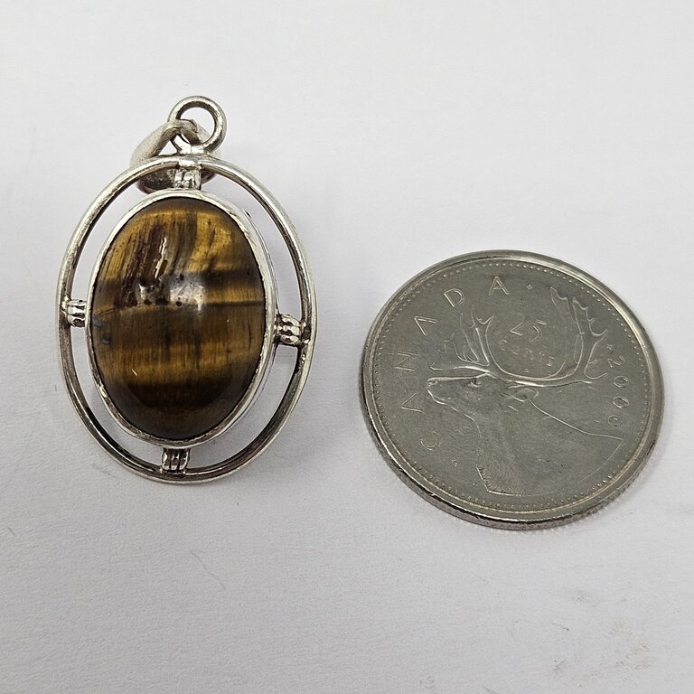 Tiger's Eye Sterling Silver Pendant