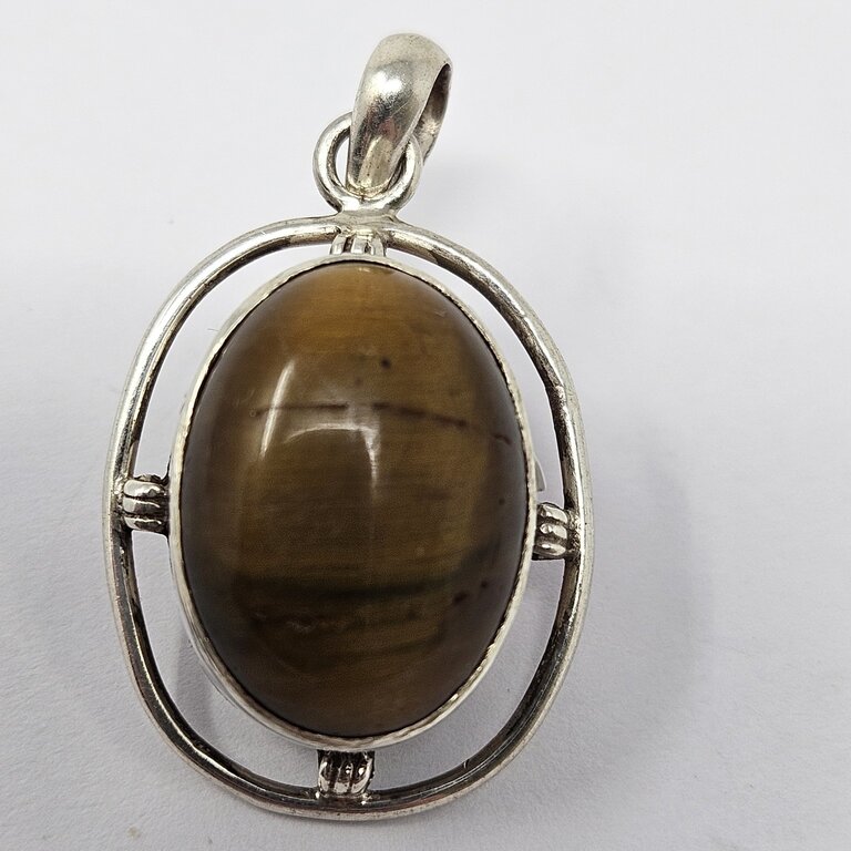 Tiger's Eye Sterling Silver Pendant