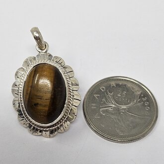 Tiger's Eye Sterling Silver Pendant