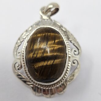 Tiger's Eye Sterling Silver Pendant