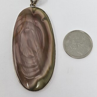 Flower Agate Sterling Silver Pendant