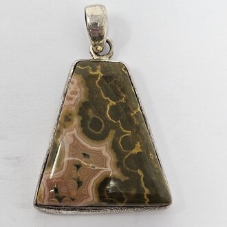 Flower Agate Sterling Silver Pendant