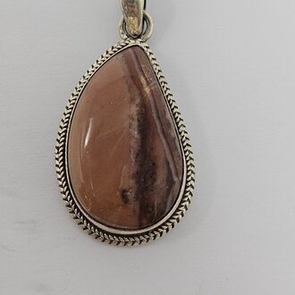 Flower Agate Sterling Silver Pendant