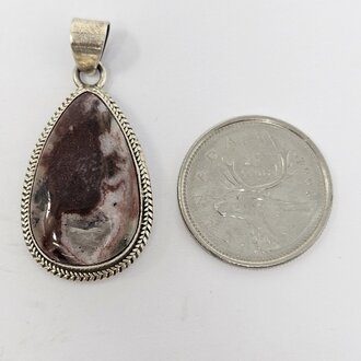 Flower Agate Sterling Silver Pendant