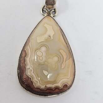 Flower Agate Sterling Silver Pendant