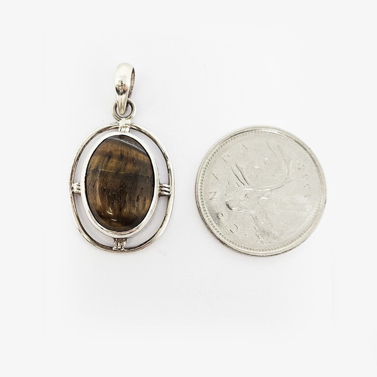 Tiger's Eye Sterling Silver Pendant