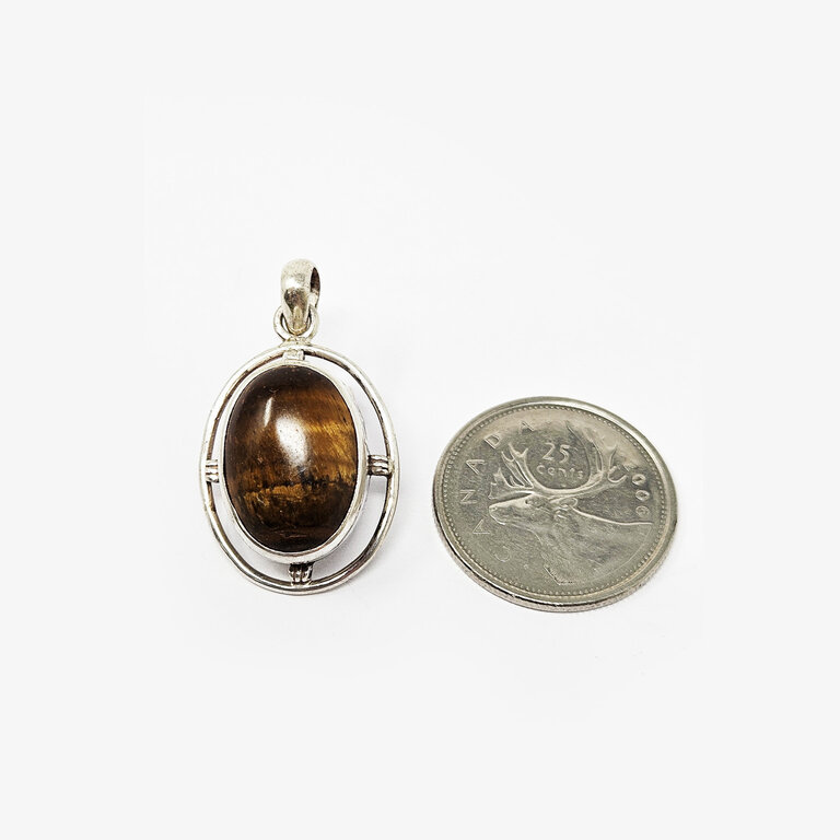 Tiger's Eye Sterling Silver Pendant