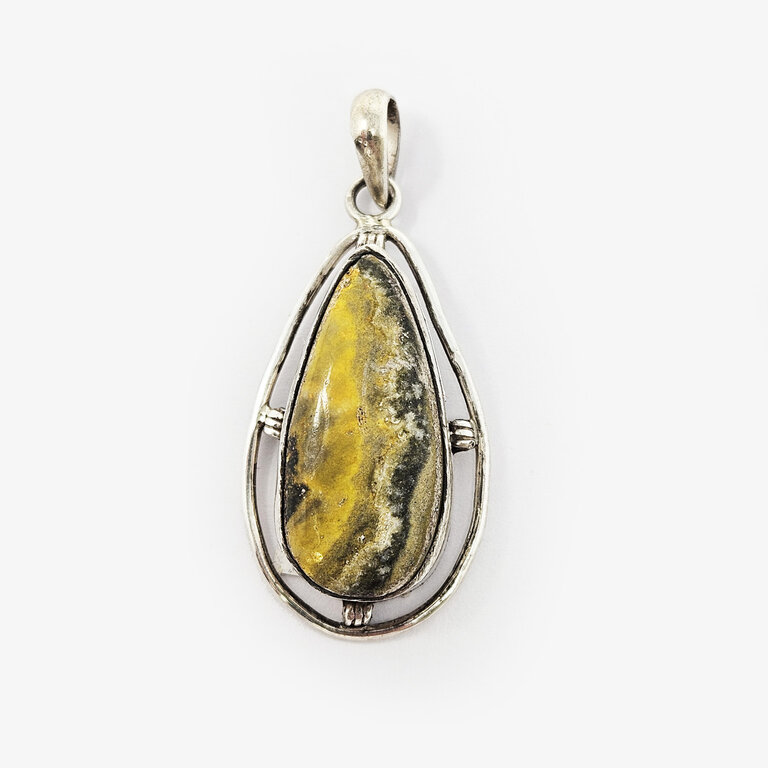 Bumblebee Jasper Sterling Silver Pendant