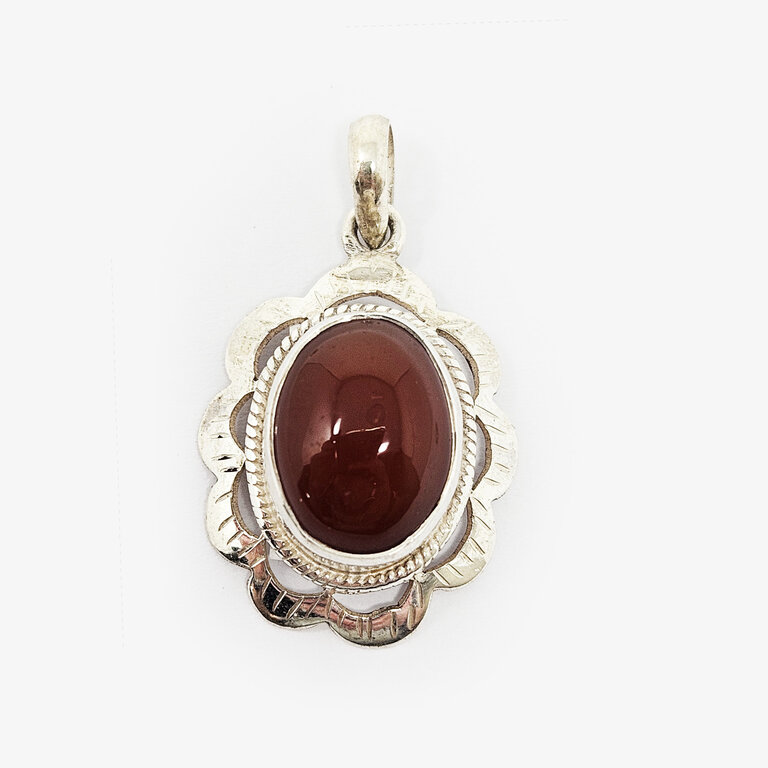 Carnelian Sterling Silver Pendant