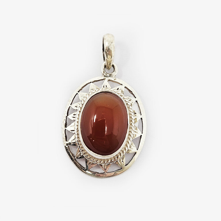 Carnelian Sterling Silver Pendant