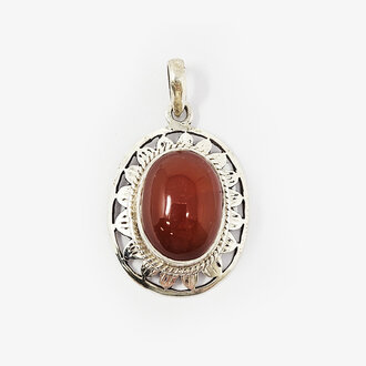 Carnelian Sterling Silver Pendant